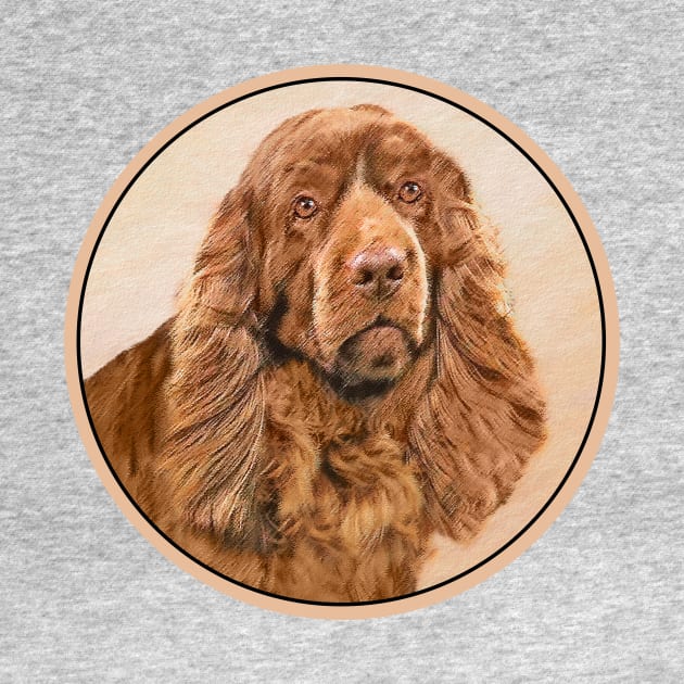 Sussex Spaniel Painting - Cute Original Dog Art by Alpen Designs